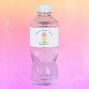 Scooped Up Ice Cream Bridal Shower Water Bottle Label