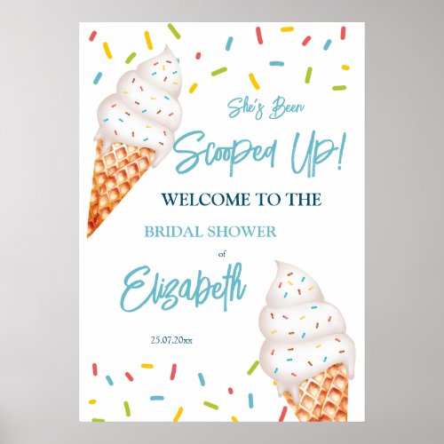 Scooped up ice cream bridal shower welcome sign