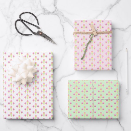 Scooped Up Ice Cream Bridal Shower Wrapping Paper Sheets