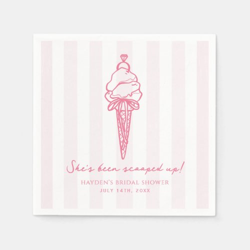 Scooped Up Ice Cream Bridal Wedding Engagement  Napkins