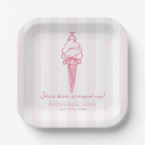 Scooped Up Ice Cream Bridal Wedding Engagement  Paper Plates