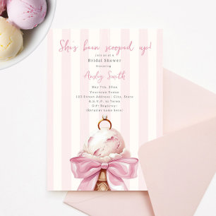 Scooped Up Ice Cream Engagement Ring Bridal Shower Invitation