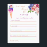 Scooped Up Ice Cream Floral Bridal Shower Activity<br><div class="desc">This unique Ice Cream themed Watercolor I painted by my own in modern Azur Blue, Vanilla Cream, Peach, Burgundy, Viva Magenta and Blush Pink colors for your fun and sparkly selebration with friends "She's been scooped up" Bridal Shower. Other matching items for your party available in my PatternDigitPics stope's collection...</div>