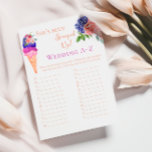 Scooped Up Ice Cream Floral Bridal Shower Game<br><div class="desc">This unique Ice Cream themed Watercolor I painted by my own in modern Azur Blue, Vanilla Cream, Peach, Burgundy, Viva Magenta and Blush Pink colors perfect for your fun and sparkly selebration with friends "She's been scooped up" Bridal Shower. Other matching items for your party available in my PatternDigitPics stope's...</div>