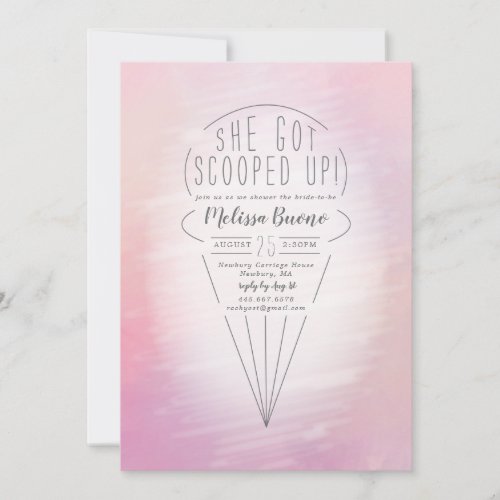 Scooped Up Ice Cream Theme Bridal Shower Invitation