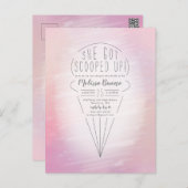 Scooped Up Ice Cream Theme Shower Invitation Postcard (Front/Back)