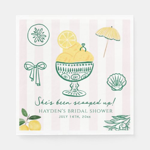 Scooped Up Lemon Bridal Wedding Engagement Napkins