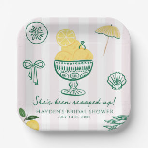 Scooped Up Lemon Bridal Wedding Engagement Paper Plates
