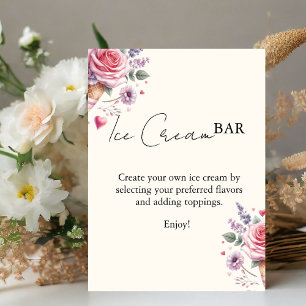 Scooped Up Pink Modern Bridal Shower Bar Signs