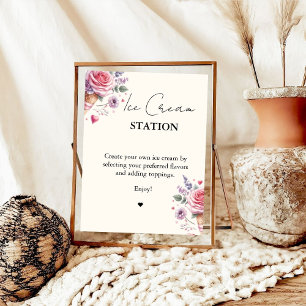 Scooped Up Pink Modern Bridal Shower Bar Signs