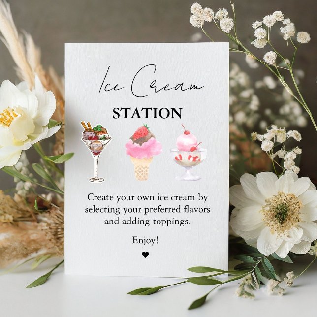 Scooped Up Pink Modern Bridal Shower Bar Signs (Creator Uploaded)