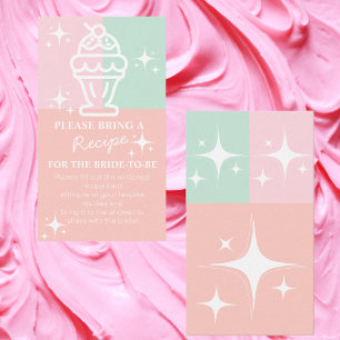 Scooped Up Recipe Ice cream retro Bridal Shower Enclosure Card