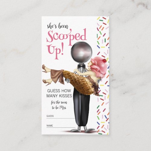 Scooped Up Strawberry Ice Cream Bridal Shower Enclosure Card