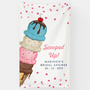 Scooped Up Summer Ice Cream Modern Bridal Shower Banner