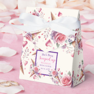 Scooped Up Watercolor Ice Cream Bridal Shower Favor Boxes