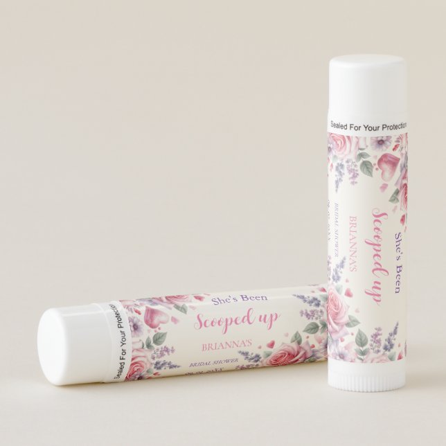 Scooped Up Watercolor Ice Cream Bridal Shower Lip Balm (Front)