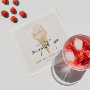 Scooped Up Watercolor Ice Cream Bridal Shower Napkins