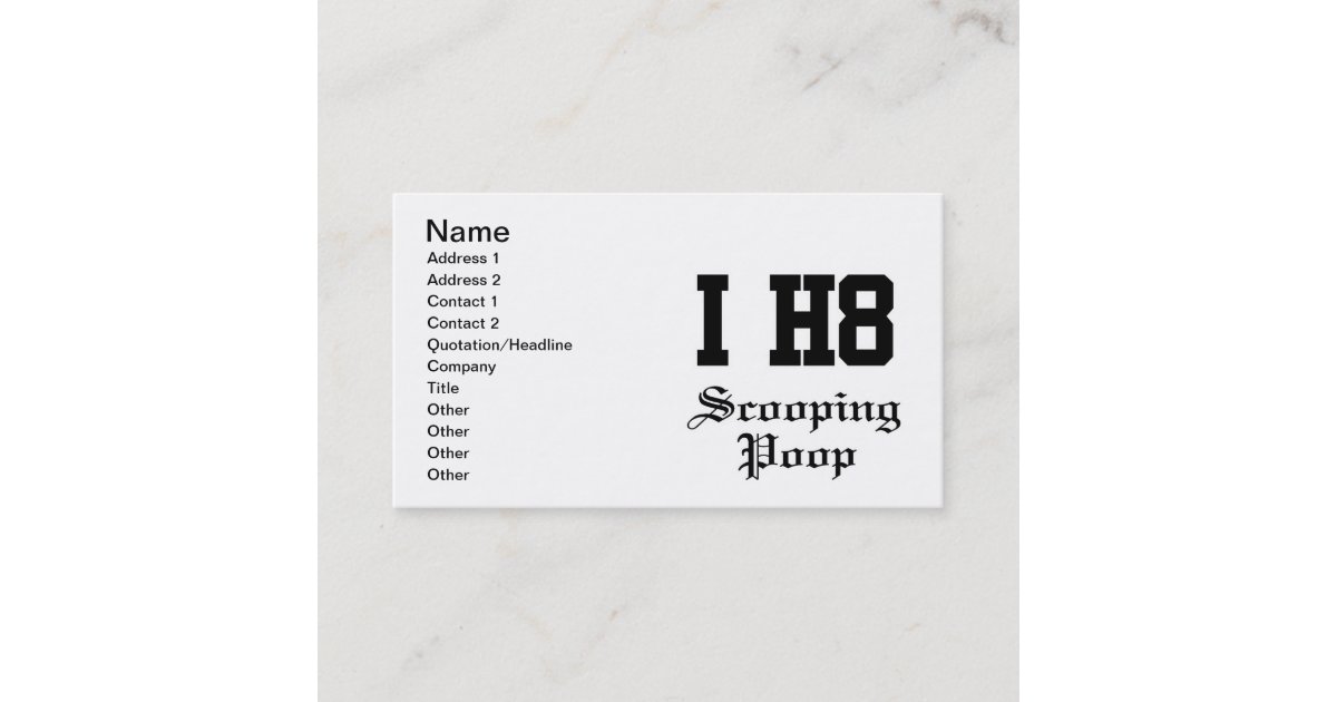 scooping poop business card Zazzle