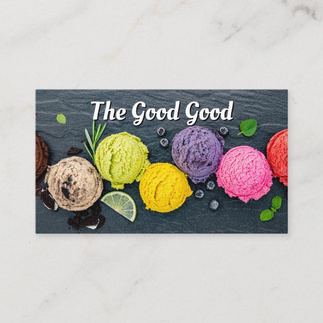 Scoops of Different Flavor Ice Cream Business Card (Front)
