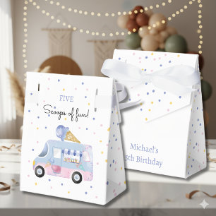 Scoops of fun ice cream truck kids birthday favor boxes