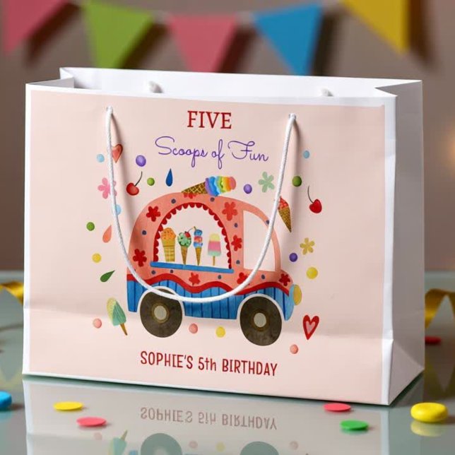 Scoops of fun kids birthday large gift bag (Creator Uploaded)