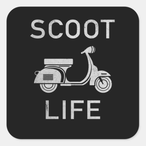 Scoot Life Scooter Moped Square Sticker