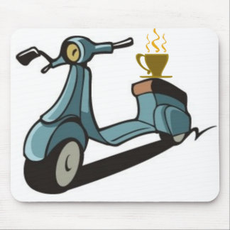 SCOOTER AND COFFEE MOUSPAD MOUSE PAD