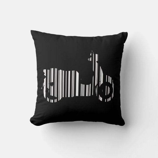 SCOOTER BAR CODE Motorcycle Barcode Pattern Design Throw Pillow (Front)