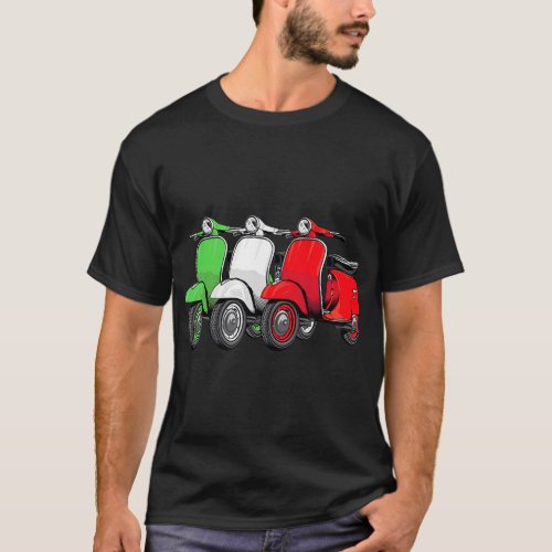 Scooter Bike Motorbike Scoot _ Italy Flag Moped Sc T_Shirt