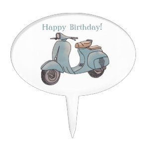 Scooter birthday cake topper
