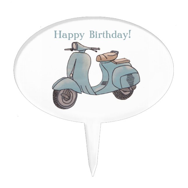 Scooter birthday cake topper (Front)
