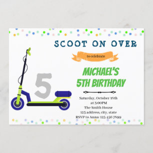 Scooter birthday party invitation