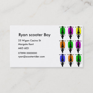 Scooter Boy Mod Business contact cards