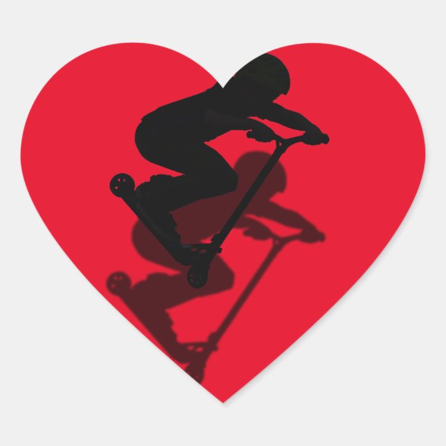 Scooter Boy - Stunt Scooter 5 Heart Sticker (Front)