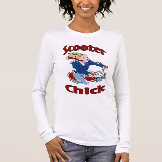 Scooter Chick Long Sleeve TShirt Zazzle