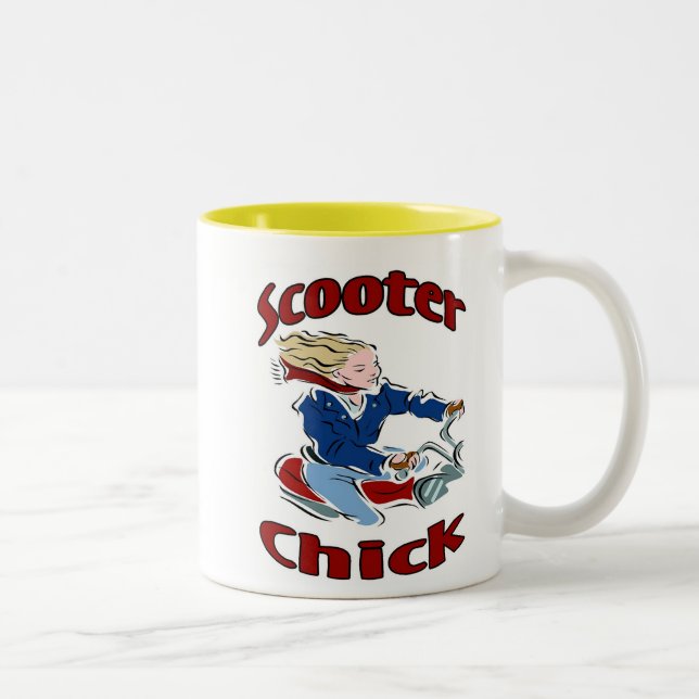 Scooter Chick Two-Tone Coffee Mug (Right)