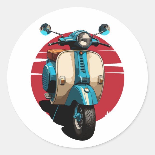 Scooter Classic Round Sticker (Front)