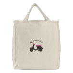 Scooter Design 2 :: Black &amp; Pink Customizable Embroidered Tote Bag at Zazzle