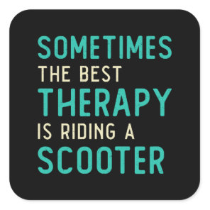 Scooter Driver Best Therapy Stunt Retro Vintage Square Sticker