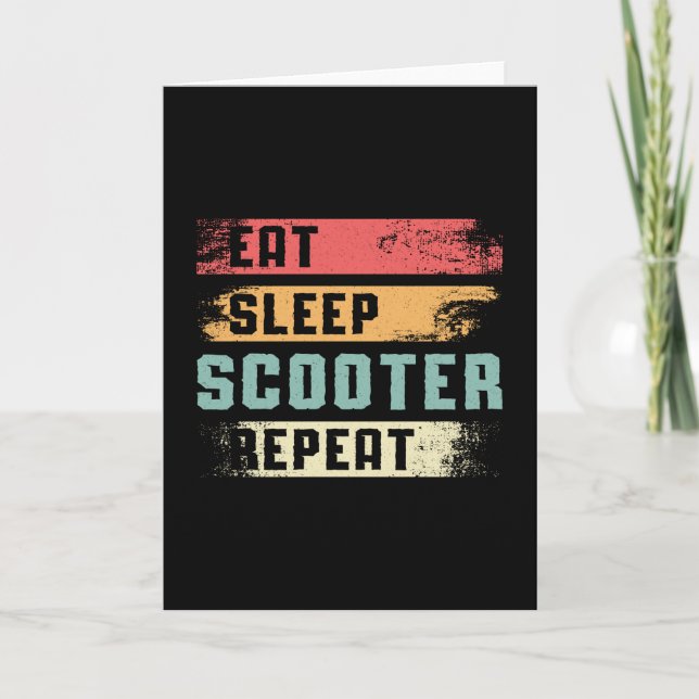 Scooter Driver E-Scooter Escooter Stunt Vintage Card (Front)