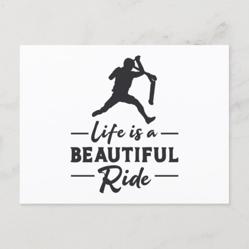 Scooter Driver Life Is A Beautiful Ride Retro Postcard