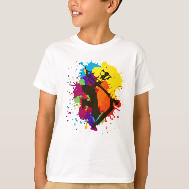 Scooter freestyle colorfull trick T-Shirt (Front)