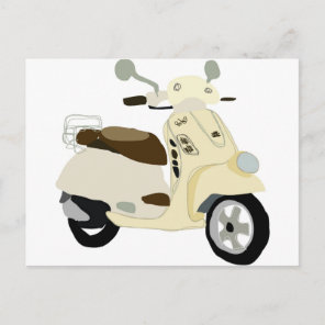 scooter funky digital illustration postcard