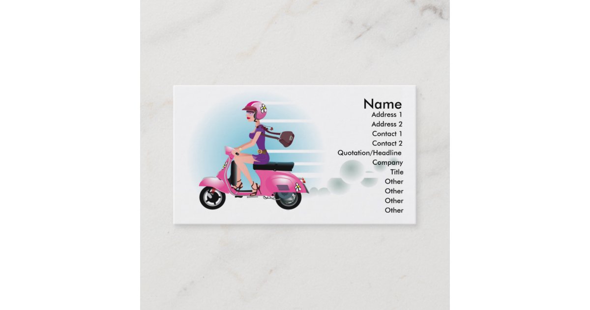 SCOOTER GIRL BUSINESS CARD Zazzle