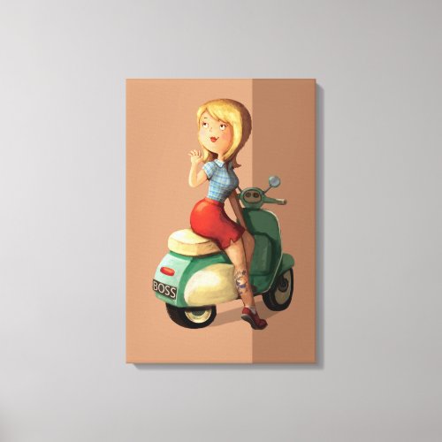 Scooter Girl Canvas Print