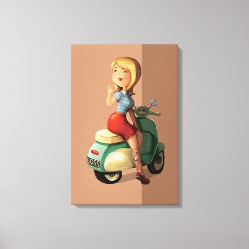Scooter Girl Canvas Print