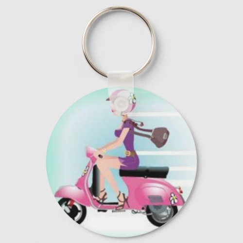 Scooter Girl Keychain