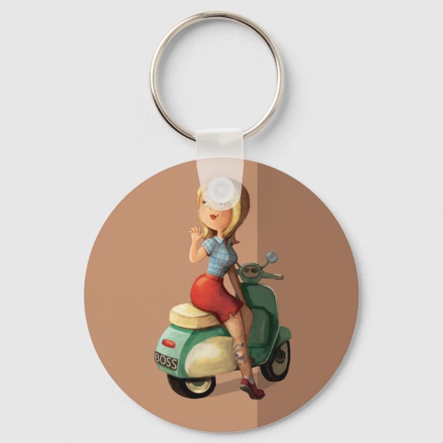 Scooter Girl Keychain (Front)