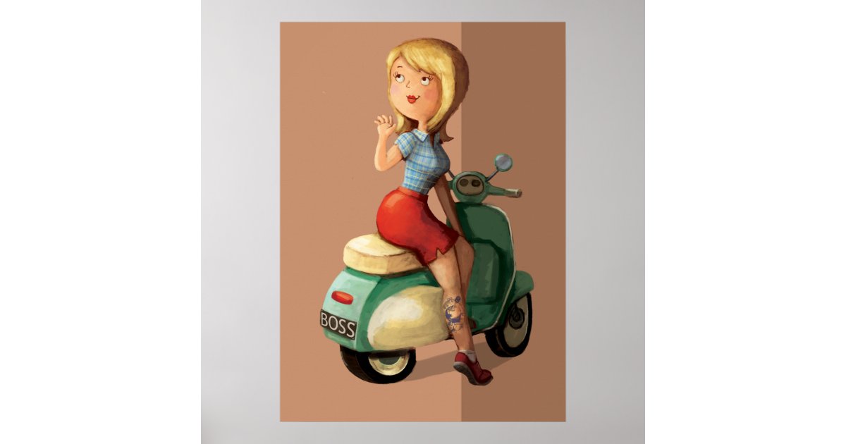 Scooter Girl Poster Zazzle