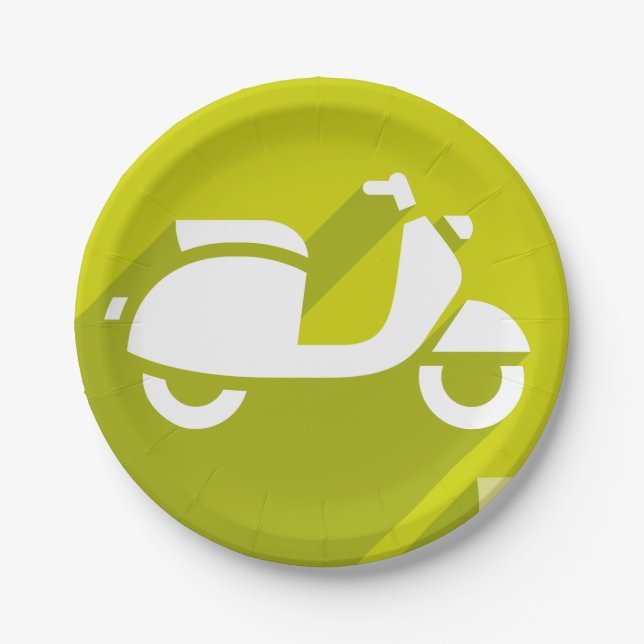 Scooter Icon Paper Plates (Front)